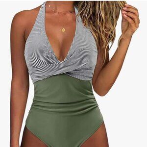 One Piece Swim Suit - Size XL, Push Up and Tummy Control